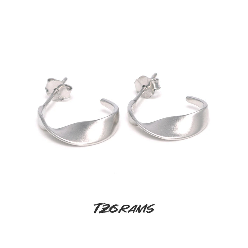 Silver Plated Wave Twist Earrings for Women