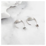 Silver Plated Wave Twist Earrings for Women