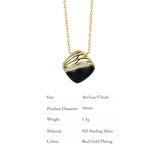 Sterling Silver Necklace Agate Zircon Women's Fine Jewelry