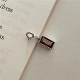 Square Vintage Pendant with Simulated Diamond