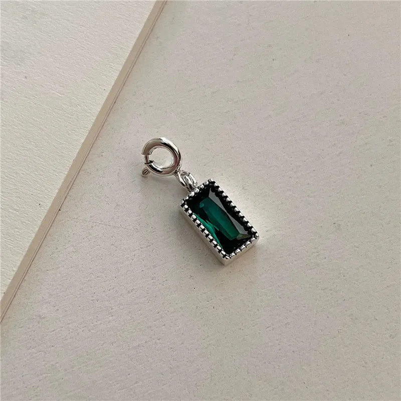 Square Vintage Pendant with Simulated Diamond