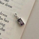 Square Vintage Pendant with Simulated Diamond
