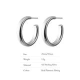 Silver Plated Hoop Earrings for Women, Birthday Party Jewelry