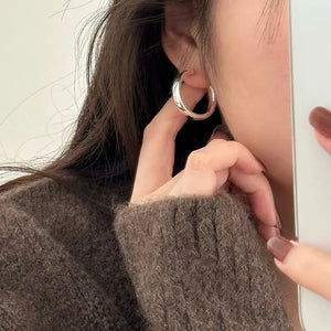Silver Plated Hoop Earrings for Women, Birthday Party Jewelry