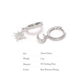 Sterling Silver Star And Moon Earrings Women Gorgeous