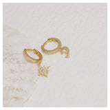 Sterling Silver Star And Moon Earrings Women Gorgeous