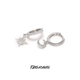 Sterling Silver Star And Moon Earrings Women Gorgeous