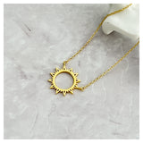 Minimalist Sun Shape Sterling Silver Necklace