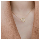 Minimalist Sun Shape Sterling Silver Necklace