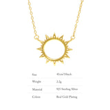 Minimalist Sun Shape Sterling Silver Necklace