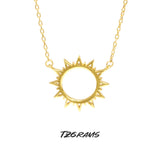 Minimalist Sun Shape Sterling Silver Necklace