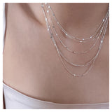 Elegant Sterling Silver Lace Sweater Chain Necklace for Women