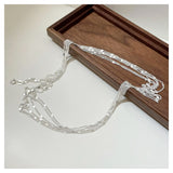 Elegant Sterling Silver Lace Sweater Chain Necklace for Women