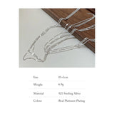 Elegant Sterling Silver Lace Sweater Chain Necklace for Women