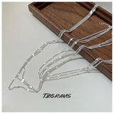 Elegant Sterling Silver Lace Sweater Chain Necklace for Women