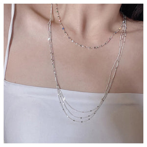 Elegant Sterling Silver Lace Sweater Chain Necklace for Women