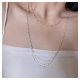 Elegant Sterling Silver Lace Sweater Chain Necklace for Women
