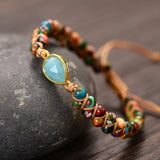 Stone Charm Bracelets Amazonite String Braided Strand Bracelets