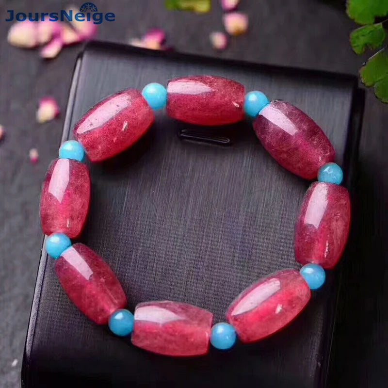 Strawberry Natural Crystal Bracelets Bucket Beads Hand String Beauty