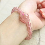Strawberry Crystal Bracelet with Fox Stone 10mm Beads
