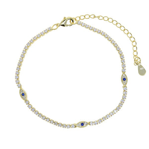 Evil Eye Charm Foot Anklet 2mm Chain Women