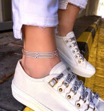 Evil Eye Charm Foot Anklet 2mm Chain Women