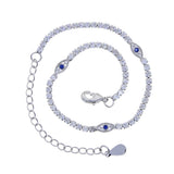 Evil Eye Charm Foot Anklet 2mm Chain Women
