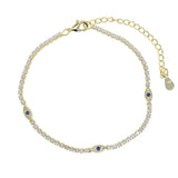 Evil Eye Charm Foot Anklet 2mm Chain Women