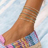 Evil Eye Charm Foot Anklet 2mm Chain Women