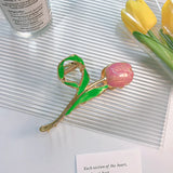 Summer Big Tulip Metal Hair Clip Claws Alloy Epoxy Shark Clip