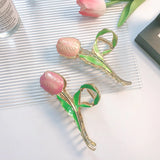 Summer Big Tulip Metal Hair Clip Claws Alloy Epoxy Shark Clip