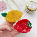 Fruit Shape Acetate Hair Claw Clips for Woman Girls