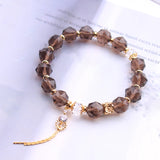 Tea Crystal Bracelet DIY 10mm Beads Tassel Hand Row