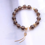 Tea Crystal Bracelet DIY 10mm Beads Tassel Hand Row