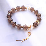 Tea Crystal Bracelet DIY 10mm Beads Tassel Hand Row