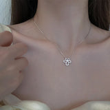925 Silver Sun Flower Necklace with Zircon - Romantic Gift for Women