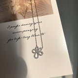 925 Silver Sun Flower Necklace with Zircon - Romantic Gift for Women