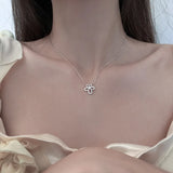 925 Silver Sun Flower Necklace with Zircon - Romantic Gift for Women