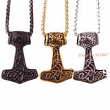 Thors Hammer Celtic Knot Myth Stainless Steel Pendant with Chain Necklace