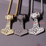 Thors Hammer Celtic Knot Myth Stainless Steel Pendant with Chain Necklace