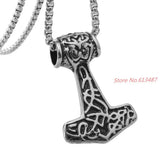 Thors Hammer Celtic Knot Myth Stainless Steel Pendant with Chain Necklace