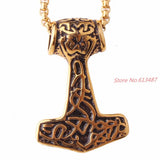 Thors Hammer Celtic Knot Myth Stainless Steel Pendant with Chain Necklace