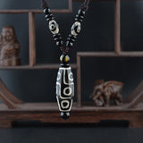 Tibetan Nine Eyes Crystal Pendant Tian Zhu Necklace