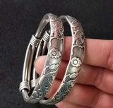 Tibetan Silver Miao Silver Bracelet Dragon Phoenix Foot Silver Bracelet