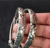 Tibetan Silver Miao Silver Bracelet Dragon Phoenix Foot Silver Bracelet