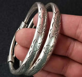 Tibetan Silver Miao Silver Bracelet Dragon Phoenix Foot Silver Bracelet