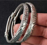 Tibetan Silver Miao Silver Bracelet National Fulushou Silver Bracelet Crafts