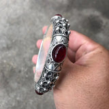 Ethnic Tibetan Silver Gemstone Inlaid Bracelet Jewelry