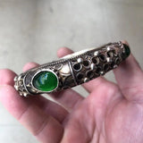 Ethnic Tibetan Silver Gemstone Inlaid Bracelet Jewelry