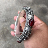 Ethnic Tibetan Silver Gemstone Inlaid Bracelet Jewelry